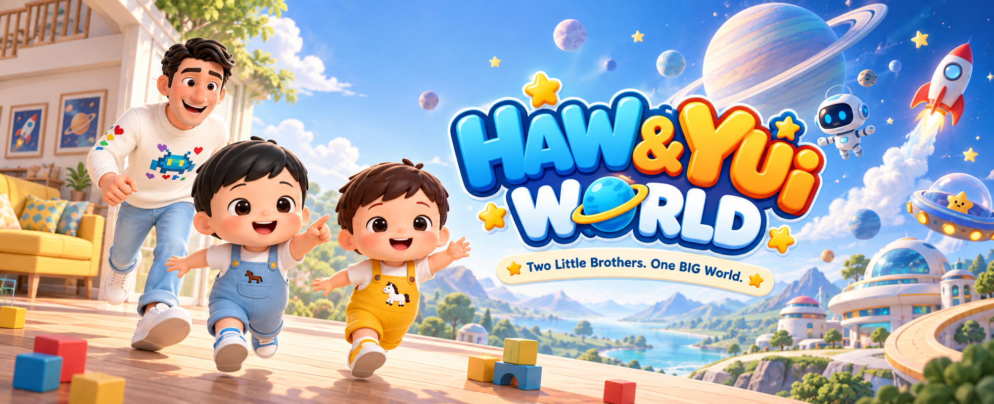 Haw and Yui welcoming families into their colorful adventure world